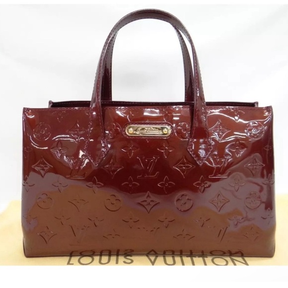 Louis Vuitton Handbags - Louis Vuitton Handbag ; Monogram Vernis Wilshire PM Rouge Fauviste M91644 . EUC